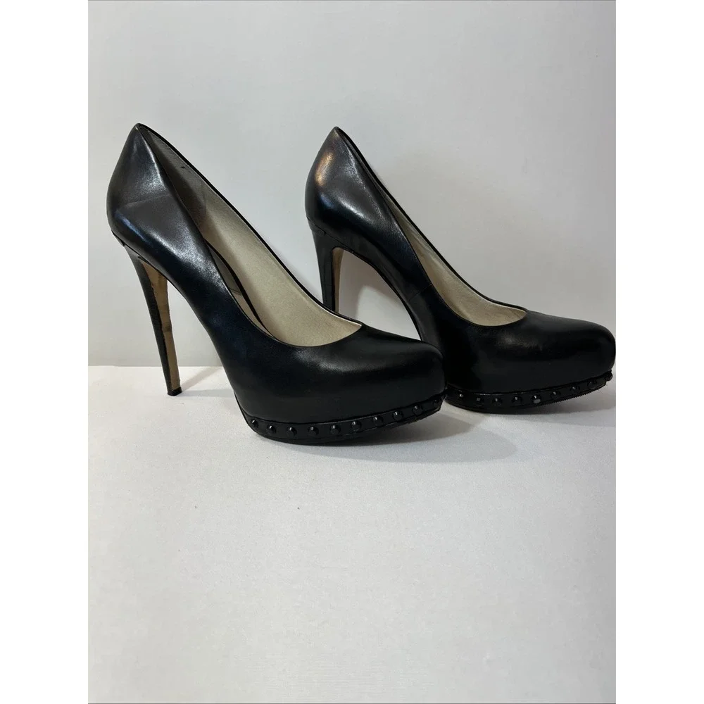 Michael Kors Black Platform Pumps Ailee Studded Leather Size 10 Y2K Luxury